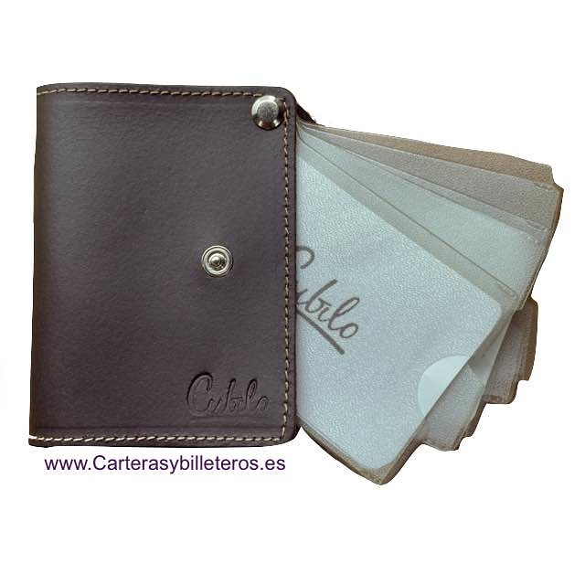 PORTE-CARTES EN CUIR UBRIQUE MARQUE CUBILO AVEC RECHANGE INCLUS 