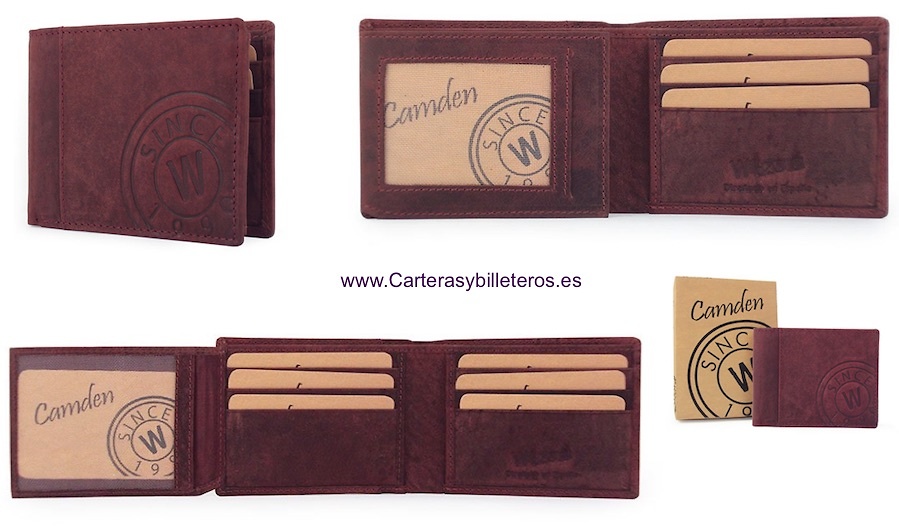 PORTE-CARTES PORTEFEUILLE HOMME EN CUIR FINI MAT 