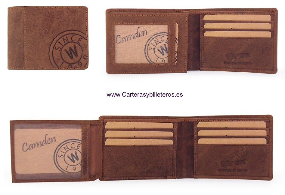 PORTE-CARTES PORTEFEUILLE HOMME EN CUIR FINI MAT 