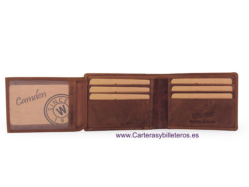 PORTE-CARTES PORTEFEUILLE HOMME EN CUIR FINI MAT 