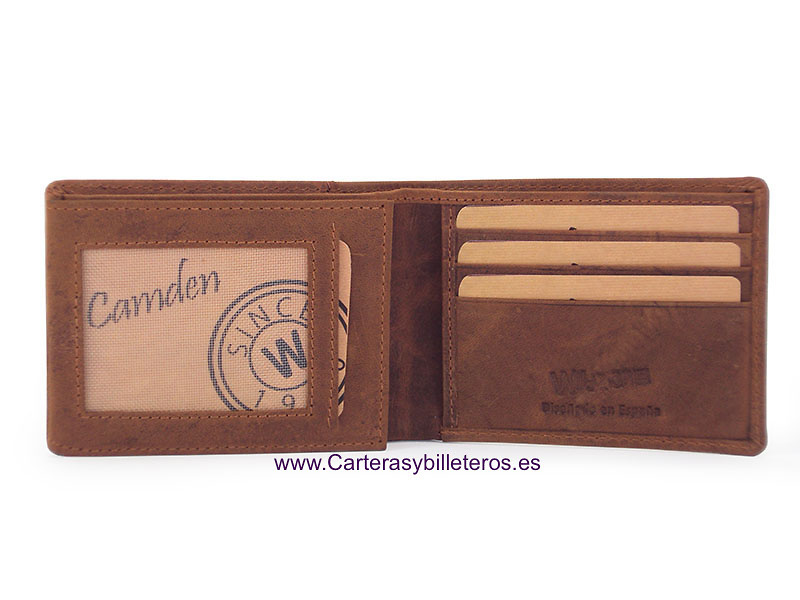 PORTE-CARTES PORTEFEUILLE HOMME EN CUIR FINI MAT 