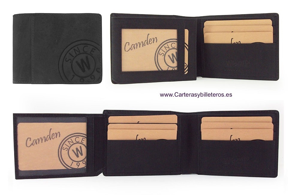 PORTE-CARTES PORTEFEUILLE HOMME EN CUIR FINI MAT 