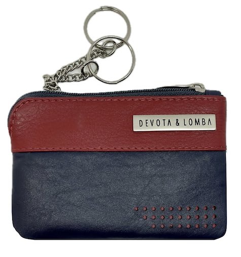 PORTE-CLEFS EN CUIR BLEU ET ROUGE PORTE-CARTES AVEC PORTE-CLEFS 