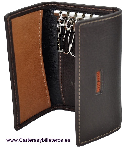 PORTE-CLEFS EN CUIR DE LUXE TITTO BLUNI 