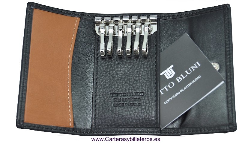 PORTE-CLEFS EN CUIR DE LUXE TITTO BLUNI 