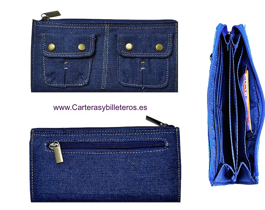 PORTEFEUILLE CARD TEXTILE BLEU JEANS 