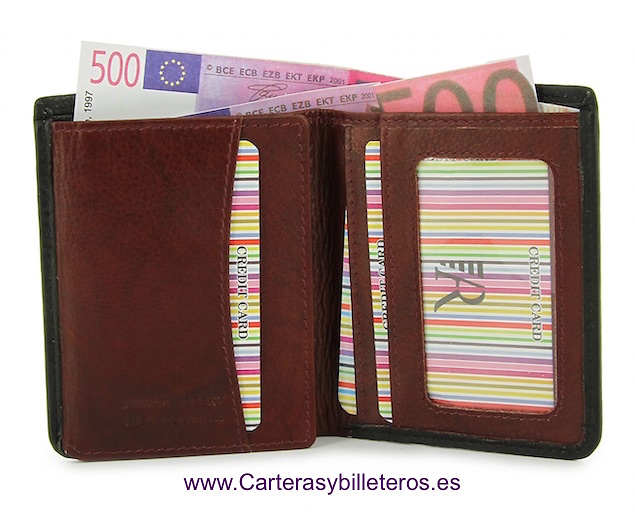 PORTEFEUILLE CUIR PORTE CARTAS DEUX TONS 