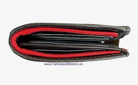 PORTEFEUILLE DE CARTES EN CUIR TITTO BLUNI AVEC PORTE-MONNAIE EXTÉRIEUR TRÈS FIN 