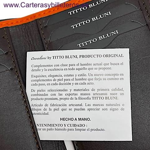 PORTEFEUILLE DE CARTES EN CUIR TITTO BLUNI AVEC PORTE-MONNAIE EXTÉRIEUR TRÈS FIN 