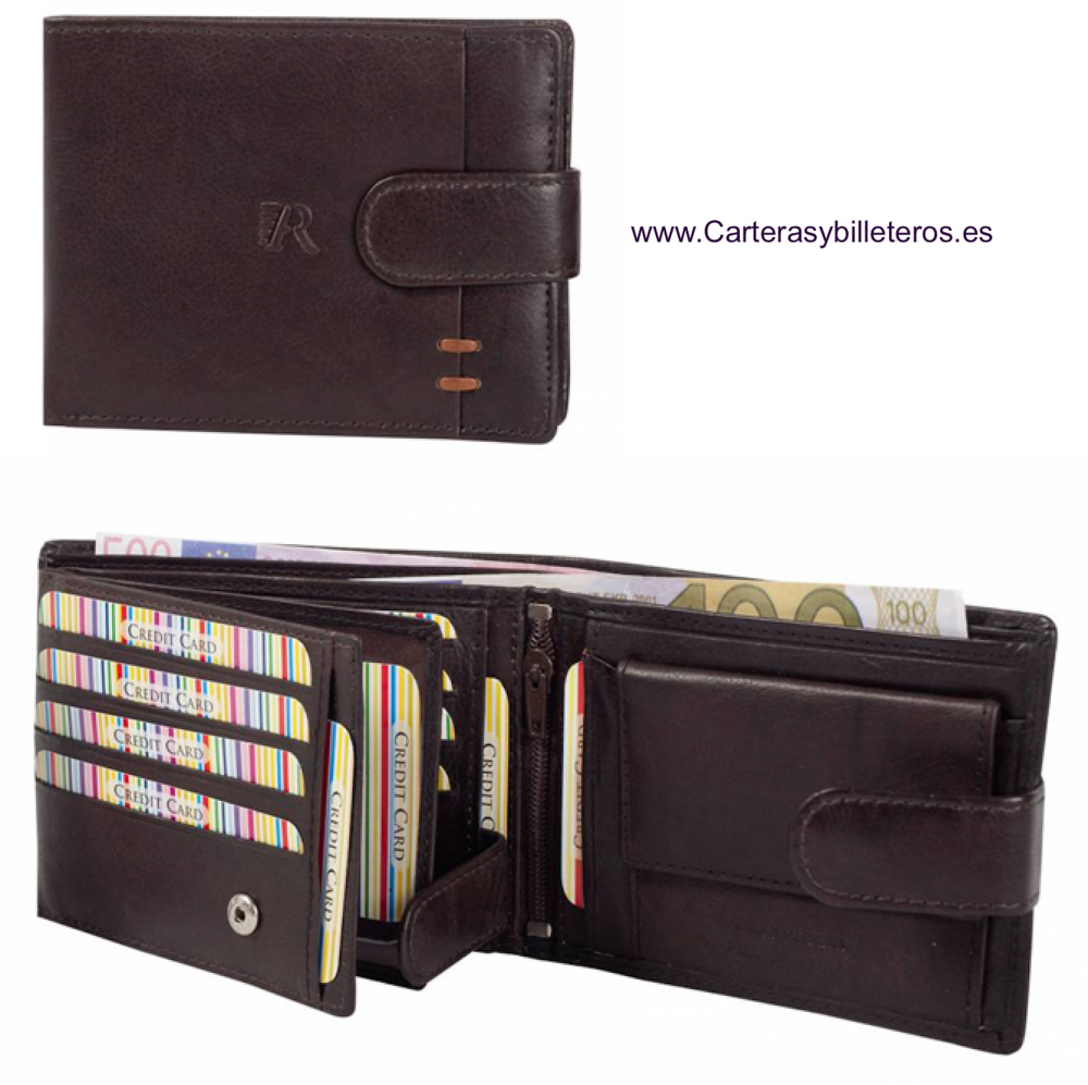 PORTEFEUILLE EN CUIR DE LUXE POUR HOMMES AVEC UN LARGE PORTE CARTES 