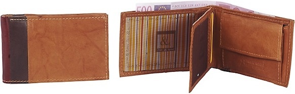 PORTEFEUILLE EN CUIR HOMME AVEC PORTE-MONNAEIE 