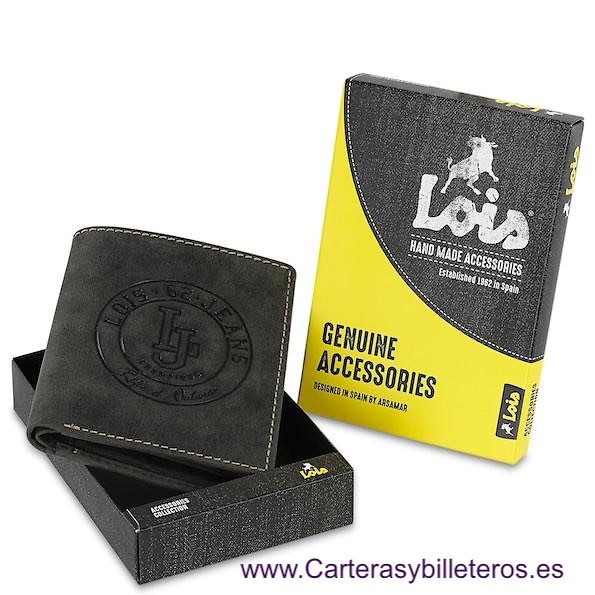 PORTEFEUILLE EN CUIR LOIS POUR HOMME AVEC MARQUE GRAVÉE AU FEU POUR HOMME 