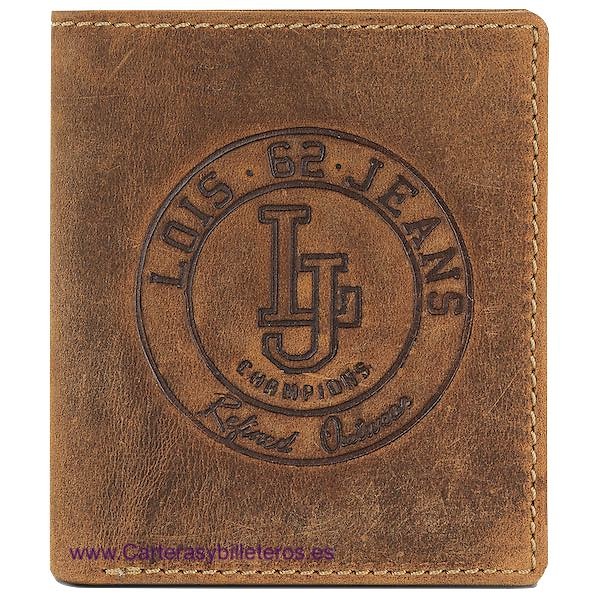 PORTEFEUILLE EN CUIR LOIS POUR HOMME AVEC MARQUE GRAVÉE AU FEU POUR HOMME 