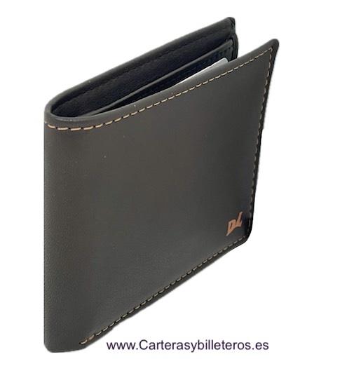 PORTEFEUILLE EN CUIR POUR HOMME AVEC DOUBLE PORTEFEUILLE ET PORTE-MONNAIE EXTERNE 