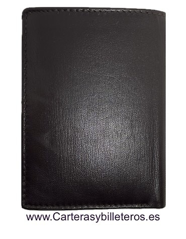 PORTEFEUILLE EN CUIR POUR HOMME AVEC PORTE-CARTES À AILETTES POUR 13 CARTES 