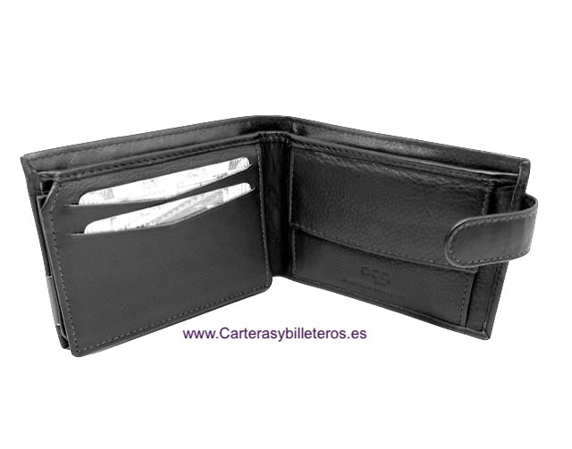 PORTEFEUILLE EN CUIR POUR HOMME AVEC PORTE-MONNAIE ET ​​PORTE-CARTES EXTENSIBLES 