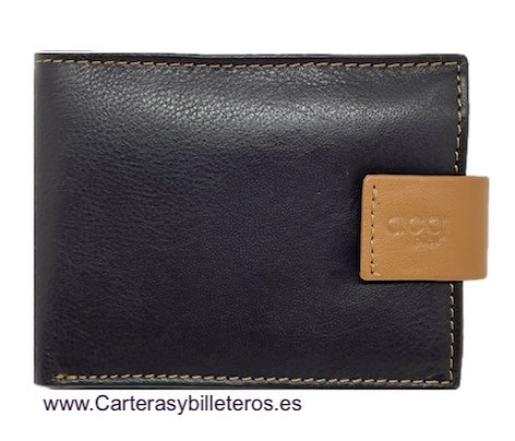 PORTEFEUILLE EN CUIR POUR HOMME AVEC PORTE-MONNAIE ET ​​PORTE-CARTES EXTENSIBLES 