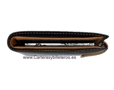 PORTEFEUILLE EN CUIR POUR HOMME AVEC PORTE-MONNAIE ET ​​PORTE-CARTES EXTENSIBLES 