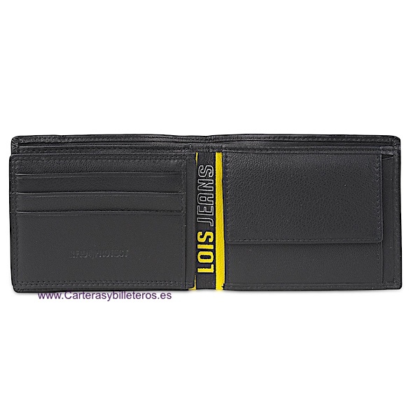 PORTEFEUILLE EN CUIR POUR HOMME LOIS JEANS BRAND WITH COIN PURSE 