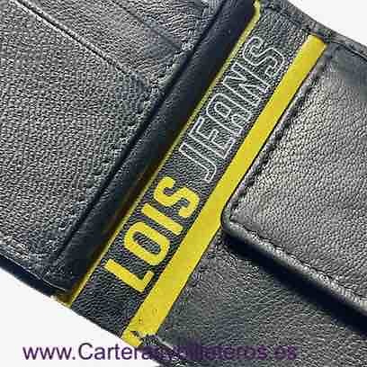 PORTEFEUILLE EN CUIR POUR HOMME LOIS JEANS BRAND WITH COIN PURSE 