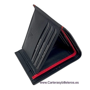 PORTEFEUILLE EN CUIR POUR HOMME TITTO BLUNI AVEC PORTE-MONAIES ET PORTE-CARTES 