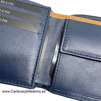 PORTEFEUILLE EN CUIR POUR HOMME TITTO BLUNI AVEC PORTE-MONAIES ET PORTE-CARTES 