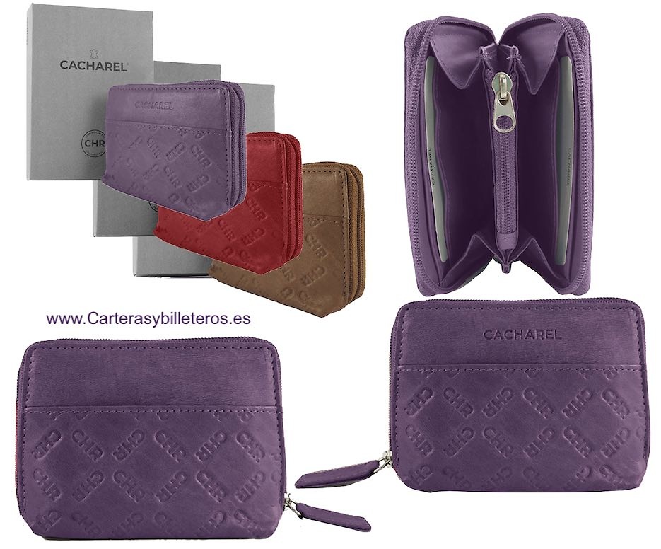 PORTEFEUILLE FEMME PORTE CARTES EN CUIR CACHAREL 