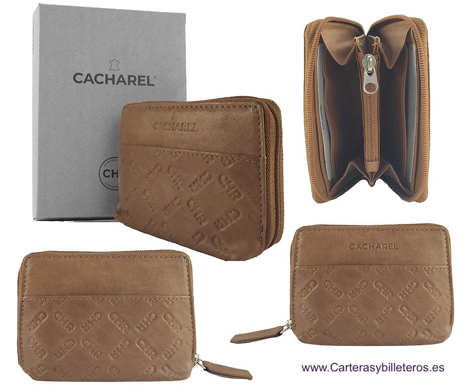 PORTEFEUILLE FEMME PORTE CARTES EN CUIR CACHAREL 