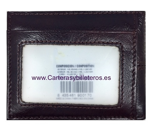 PORTEFEUILLE HOMME AVEC CLIP BILLETTERIE ET ​​CARTE EXTÉRIEUR 