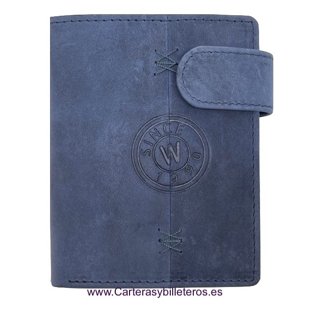 PORTEFEUILLE HOMME NATURE AVEC PORTE-CARTES EN CUIR CIREMENT POUR 13 CARTES 