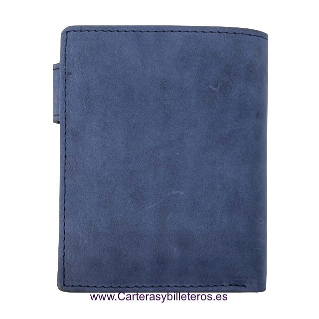 PORTEFEUILLE HOMME NATURE AVEC PORTE-CARTES EN CUIR CIREMENT POUR 13 CARTES 