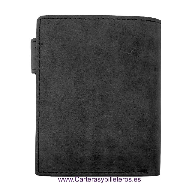 PORTEFEUILLE HOMME NATURE AVEC PORTE-CARTES EN CUIR CIREMENT POUR 13 CARTES 