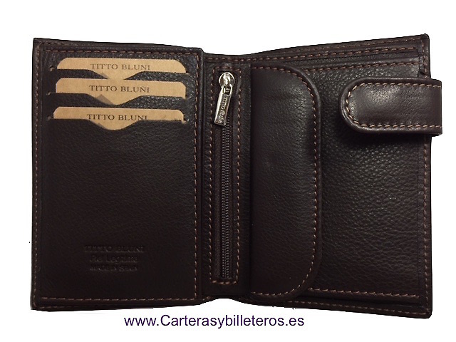 PORTEFEUILLE HOMME TITTO BLUNI CUIR DE LUXE AVEC DE MONNAIE 10 CARTES 