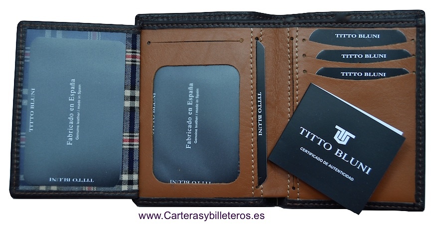 PORTEFEUILLE HOMME TITTO BLUNI CUIR DE LUXE AVEC DE MONNAIE 10 CARTES 