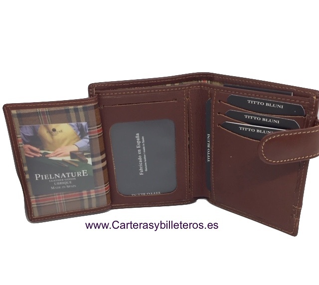 PORTEFEUILLE HOMME TITTO BLUNI CUIR DE LUXE AVEC DE MONNAIE 10 CARTES 