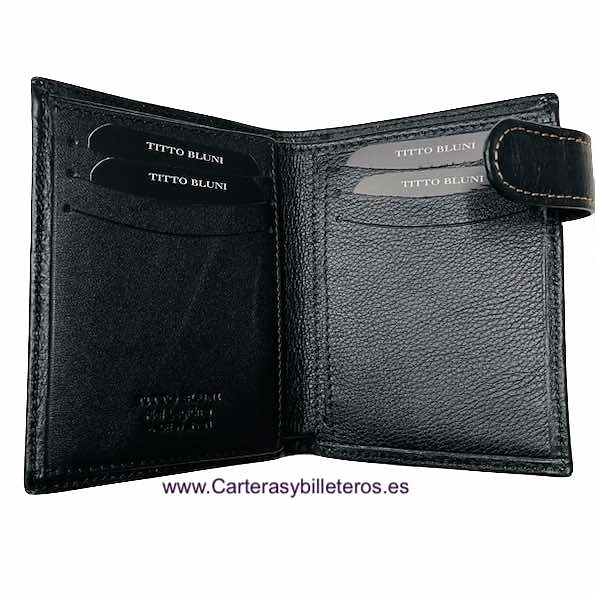 PORTEFEUILLE HOMME TITTO BLUNI CUIR DE LUXE AVEC DE MONNAIE 10 CARTES 