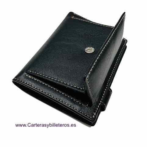 PORTEFEUILLE HOMME TITTO BLUNI CUIR DE LUXE AVEC DE MONNAIE 10 CARTES 