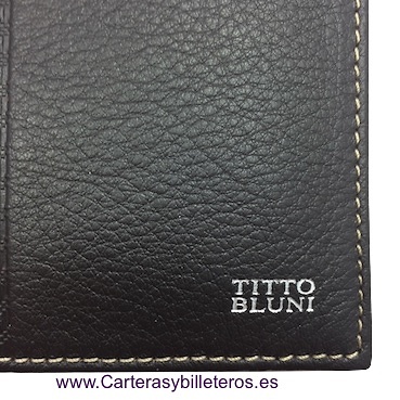 PORTEFEUILLE HOMME TITTO BLUNI CUIR DE LUXE AVEC DE MONNAIE 16 CARTES 