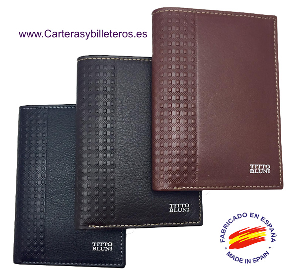 PORTEFEUILLE HOMME TITTO BLUNI CUIR DE LUXE AVEC DE MONNAIE 16 CARTES 