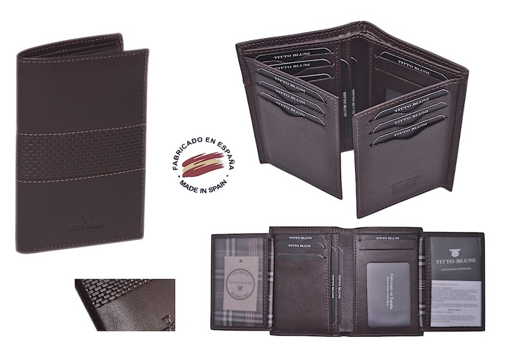 PORTEFEUILLE HOMME TITTO BLUNI CUIR DE LUXE AVEC PORTE 16 CARTES 