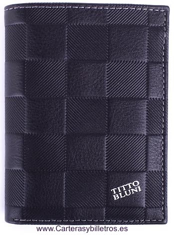 PORTEFEUILLE HOMME TITTO BLUNI CUIR DE LUXE AVEC PORTE-MONNAIE EXCLUSIF 