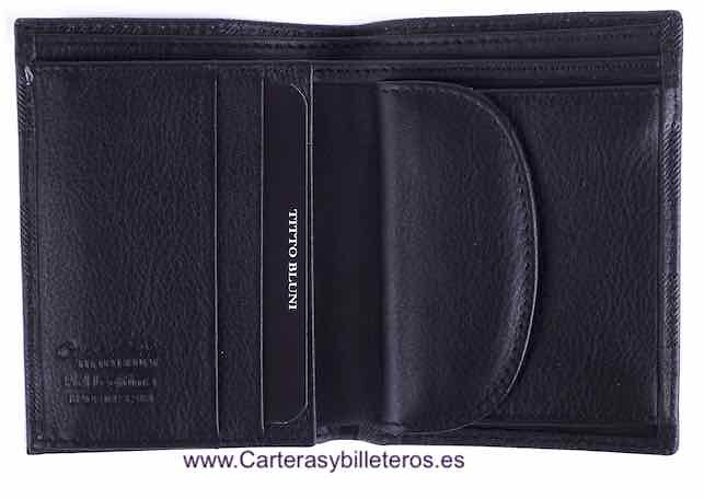 PORTEFEUILLE HOMME TITTO BLUNI CUIR DE LUXE AVEC PORTE-MONNAIE EXCLUSIF 