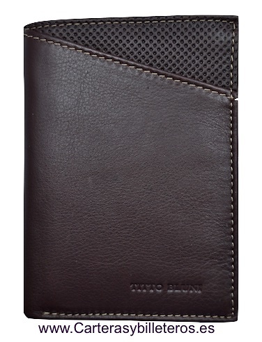 PORTEFEUILLE HOMME TITTO BLUNI CUIR DE LUXE AVEC PORTE-MONNAIE GRAPHITEC 