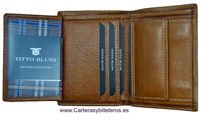 PORTEFEUILLE HOMME TITTO BLUNI CUIR DE LUXE AVEC PORTE-MONNAIE 