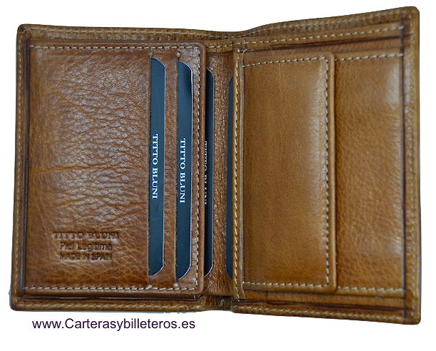 PORTEFEUILLE HOMME TITTO BLUNI CUIR DE LUXE AVEC PORTE-MONNAIE 