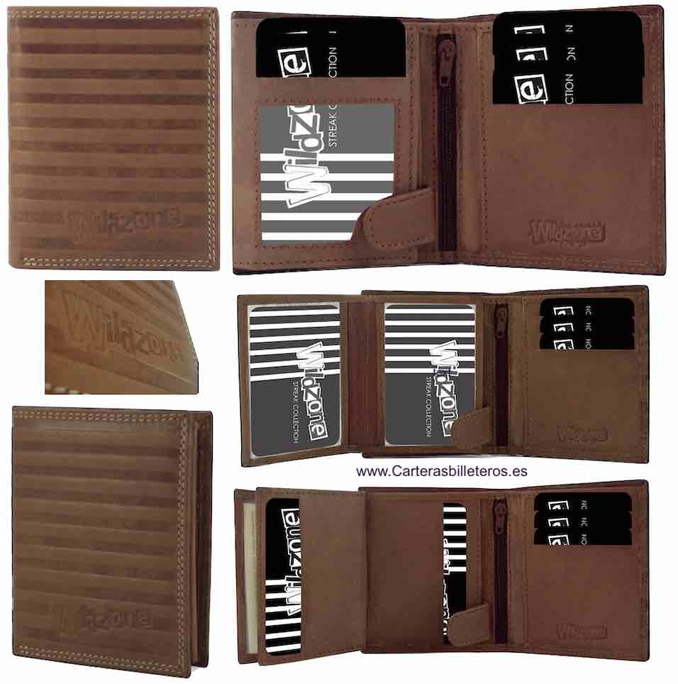 Porte-cartes homme en cuir super avec double portefeuille pour de nombreuses cartes 