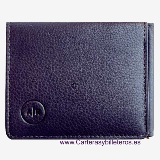 PORTEFEUILLE POUR HOMME AVEC CLIP ET PORTE-MONNAIE EXTÉRIEUR 