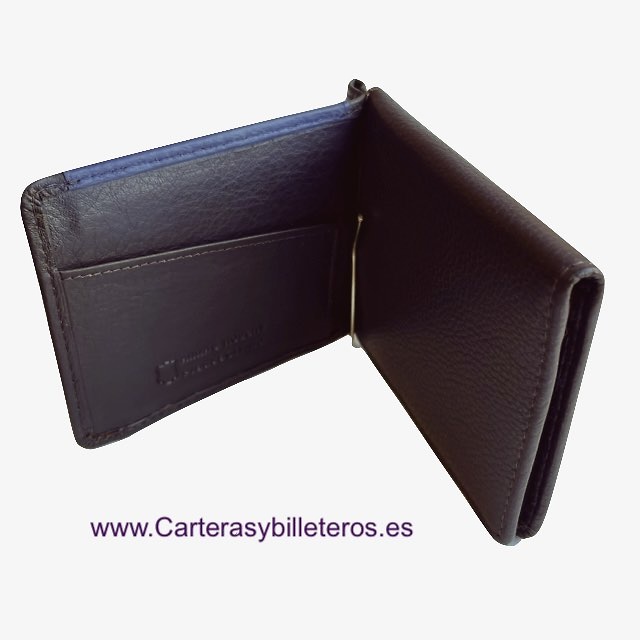 PORTEFEUILLE POUR HOMME AVEC CLIP ET PORTE-MONNAIE EXTÉRIEUR 