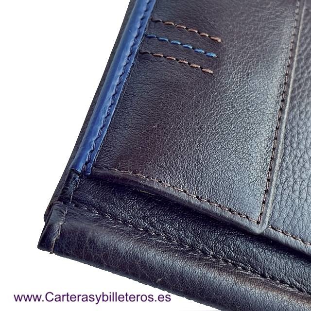 PORTEFEUILLE POUR HOMME AVEC CLIP ET PORTE-MONNAIE EXTÉRIEUR 