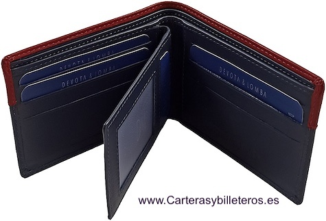 PORTEFEUILLE POUR HOMME AVEC DOUBLE PORTE-MONNAIE ET PORTE-CARTES POUR 12 CARTES 